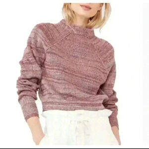 Free People Womens Too Good Sweater Size L Maroon Bohemian Classic Comfy Boho